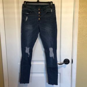 High Waisted Distressed Jeans